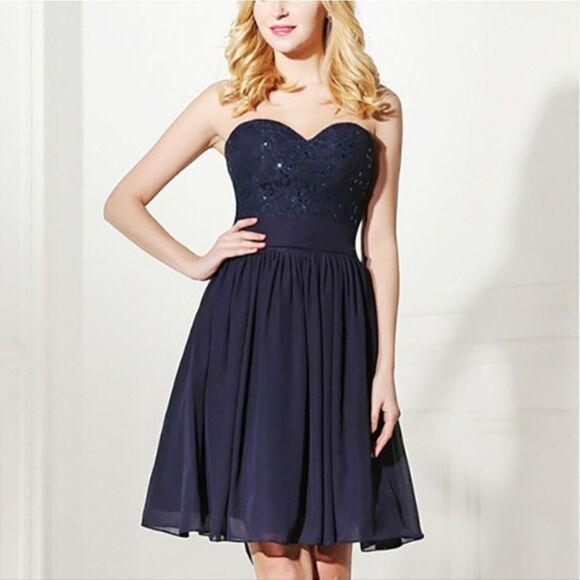 KATHRYN CONOVER CHAFFIN SHORT STRAPLESS COCKTAIL DRESS - Picture 1 of 13